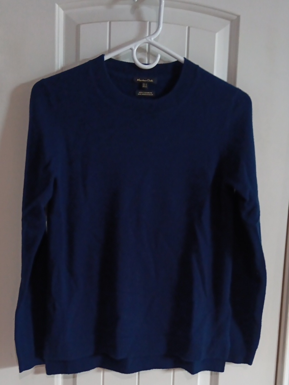 Massimo Dutti Navy Blue Cashmere Pullover Sweater XS Old Money Coastal